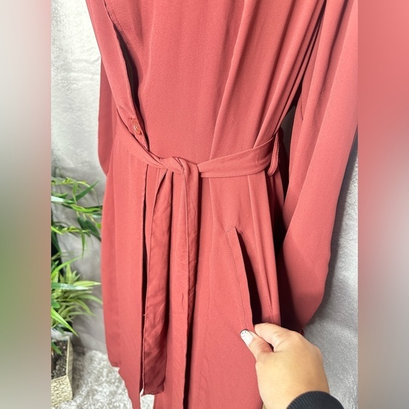 Torrid Belted Sheer Coat Roll-Tab Sleeve in Copper Sz 0/L - Picture 7 of 12